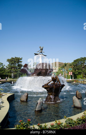 Eingang-Brunnen, Hong Kong Disneyland Resort, Lantau Island, Hongkong, Volksrepublik China Stockfoto