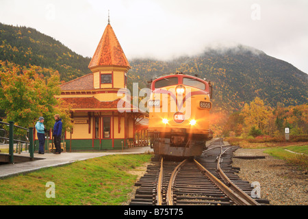 Conway Scenic Railroad Crawford Notch Depot, North Conway, New Hampshire, USA Stockfoto