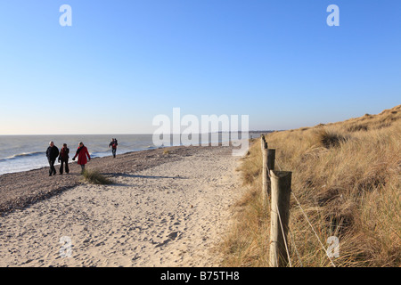 Vereinigtes Königreich West Sussex Littlehampton walking im Winter am Weststrand Stockfoto