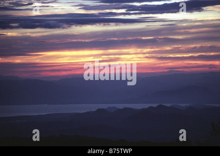 Sonnenuntergang über dem Pazifik, genommen von Santa Elena, Costa Rica Stockfoto