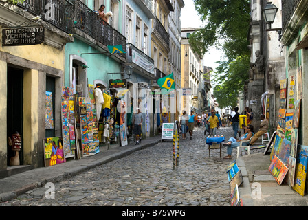 Kunst und Souvenir-Shops in Pelourinho, Salvador de Bahia, Brasilien Stockfoto