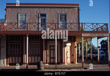 Crystal Palace Saloon Vorderansicht, Ecke 5th und Allen Straßen Stockfoto