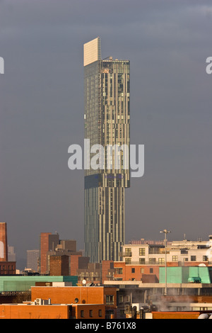 Hilton Tower auch bekannt als Beetham Tower aus South Manchester UK betrachtet. Stockfoto