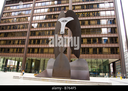 Chicago, IL: Picasso-Skulptur Innenstadt in Daley Plaza Stockfoto