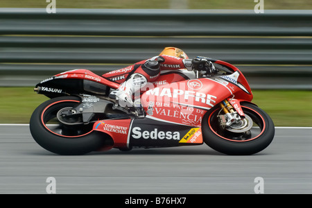 250er Spanisch Hector Faubel Mapfre Aspar Team 2008 Polini Malaysian Motorrad-Grand-Prix Strecke in Sepang Malaysia Stockfoto