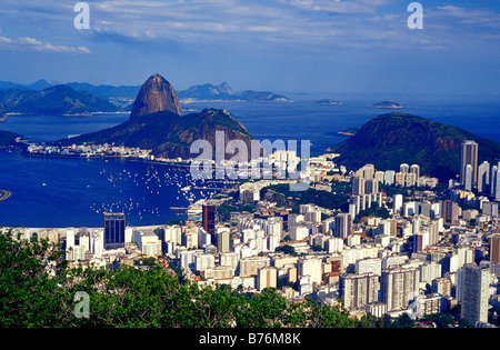 Ansicht der Guanabarra Bucht vom Corcovado Rio De Janeiro Brasilien Stockfoto