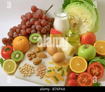 Auswahl an Speisen Stockfoto