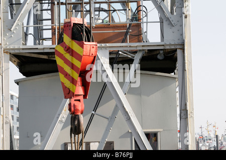 Kranhaken des Schwimmkrans HHLA I Hamburg Deutschland Kranhaken Schwimmkran HHLA I Hamburg Deutschland Stockfoto