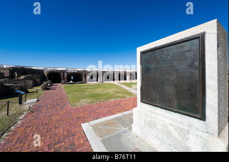 Exerzierplatz Mahnmal am Fort Sumter (Website der Öffnung Schüsse des amerikanischen Bürgerkrieges), Charleston, South Carolina Stockfoto