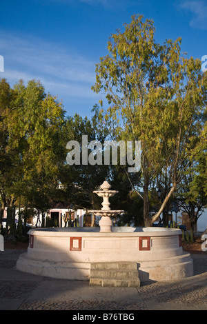 PLAZA-Brunnen in der Ghost Stadt von MINERAL DE POZOS jetzt eine kleine Künstler Kolonie und touristische Destination GUANAJUATO Mexiko Stockfoto