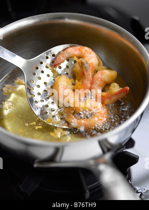 Garnelen in Tempura-Teig Stockfoto