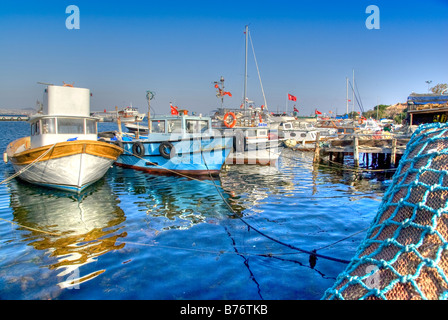 Sunlit Hafen auf Büyükada Insel Türkei Stockfoto