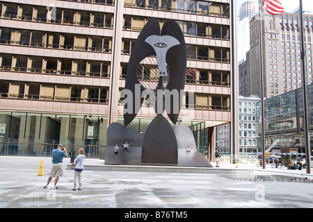 Chicago, IL: Picasso-Skulptur Innenstadt in Daley Plaza Stockfoto