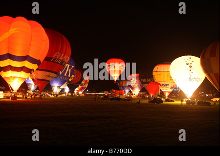 Bristol Balloon Fiesta Night Glow Stockfoto