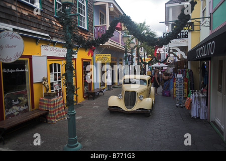 Alte Straße in Philipsburg St. Maarten St. Martin in der Karibik, West Indies Stockfoto