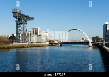 Blick auf den Fluss Clyde, Glasgow, Schottland, UK, Europa. Stockfoto