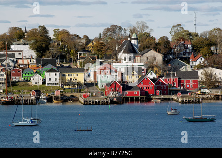 Ein Blick über den Hafen in Lunenburg in Nova Scotia Stockfoto