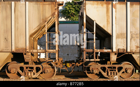 Schiene Wagen Seitenansicht der Kupplung Stockfoto