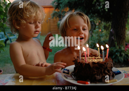 fünften Geburtstag, sechs Kerzen. Stockfoto