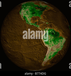 Topographische Karte der Erde Stockfoto
