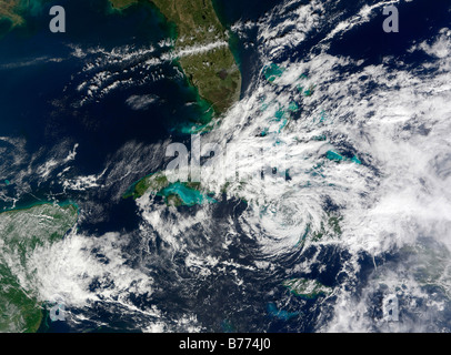 9. November 2008 - Hurrikan Paloma über Kuba. Stockfoto