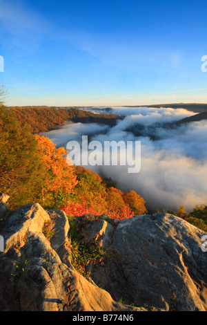 Sunrise, Grand View Park, New River Gorge National River, West Virginia, USA Stockfoto