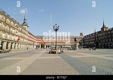 Plaza Mayor, quadratische, Gebäude, Madrid, Spanien, Europa Stockfoto