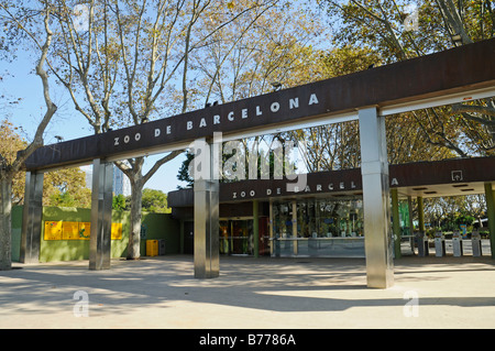 Eintritt Zoo, zoologische Gärten, Parc De La Ciutadella, Barcelona, Katalonien, Spanien, Europa Stockfoto