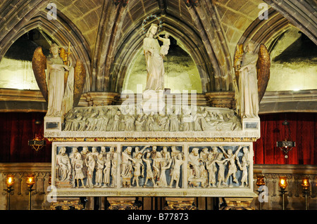 Krypta, Alabaster Sarkophag, La Catedral, Kathedrale, Santa Eulalia, Placa De La Seu, Barcelona, Katalonien, Spanien, Europa Stockfoto