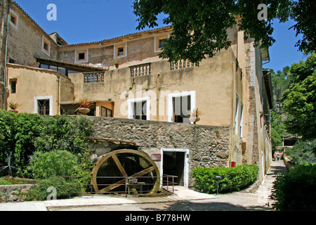 Wassermühle neben dem Hauptgebäude, Open-Air-Museum, La Granja, Esporles, Mallorca, Balearen, Spanien, Europa Stockfoto