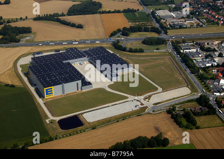 Luftbild, EDEKA Zentrallager in Hamm-Rhynern, Ruhrgebiet, Nordrhein-Westfalen, Deutschland, Europa Stockfoto