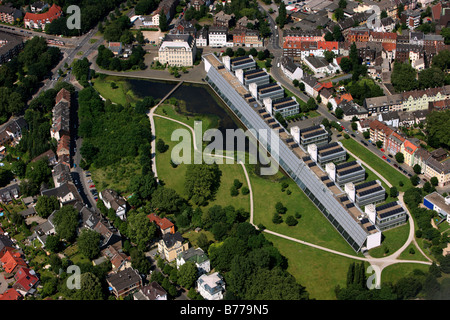 Antenne zu sehen, Ausstellung Hall, Wissenschaftsparks, Science Park, IBA, Gelsenkirchen, Ruhr Area, North Rhine-Westphalia, Germany, Stockfoto