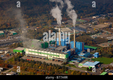 Luftaufnahme, Müllverbrennungsanlage RZR, AGR, Herten, Ruhr district, North Rhine-Westphalia, Deutschland, Europa Stockfoto