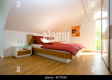 Modernes Schlafzimmer, moderne Schlafzimmer Stockfoto