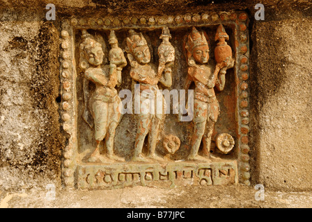 Antike Keramik Fliese auf Ananda Tempel in Bagan, Burma, Myanmar, Asien Stockfoto