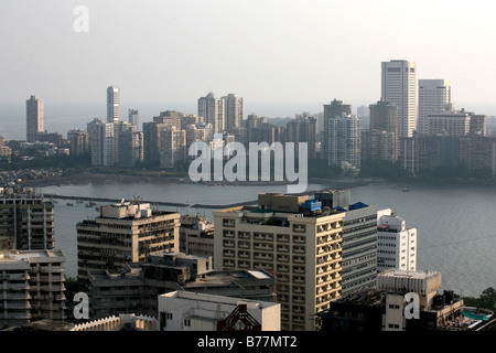 Luftaufnahme des Marine Drive Königin Halskette; Bombay Mumbai; Maharashtra; Indien Stockfoto