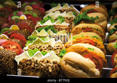 Verschiedene belegte Brötchen Stockfoto