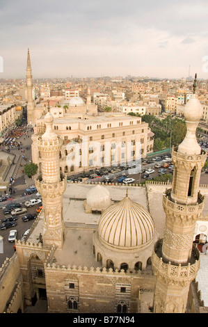 Blick über die Dächer von Al Azhar Mosque, Kairo, Ägypten, Afrika Stockfoto