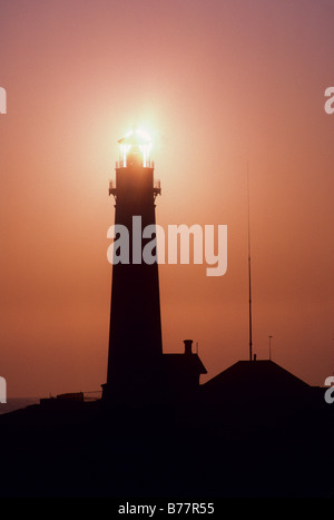 Silhouette Sun Pigeon Point Lighthouse California Stockfoto