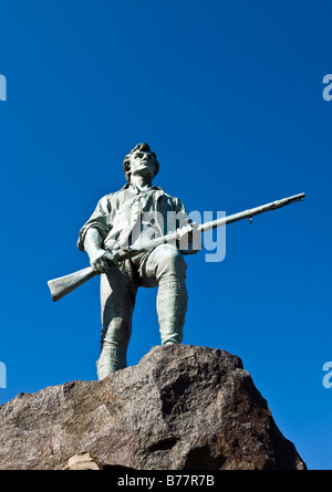 Minute Man Skulptur Schlacht grüne Lexington ma Ort der ersten Aufnahmen der amerikanischen Revolution Stockfoto