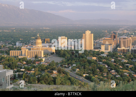 erhöhten Blick Kapitol Gebäude Salt Lake City Utah Stockfoto