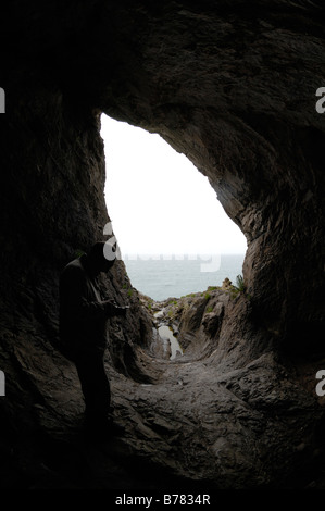 Höhle innen Paviland Höhle Gower West Glamorgan Wales UK Europe Stockfoto