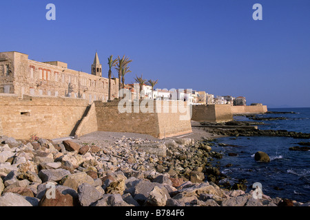 Italien, Sardinien, Alghero, Stadtmauern Stockfoto