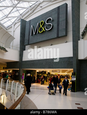 Spencers Shop Braehead Einkaufszentrum, Renfrewshire, Schottland markiert. Stockfoto