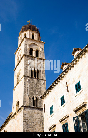 Ein Kirchturm in alte Stadt Dubrovnik Kroatien Stockfoto