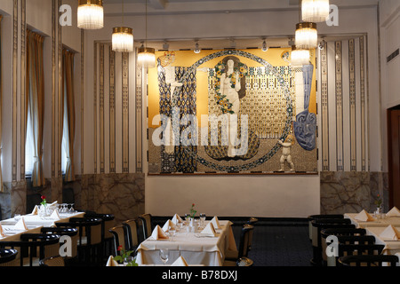 Grand Café im Grand Hotel Wiesler mit einer Jugendstil Mosaik, Graz, Steiermark, Austria, Europe Stockfoto