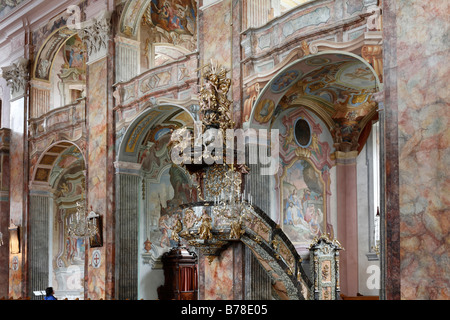 Kanzel in der Stiftskirche Poellau, Stiftskirche, Steiermark, Austria, Europe Stockfoto