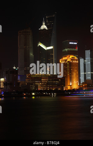 Pudong, Nachtaufnahme, Shanghai, China, Asien Stockfoto