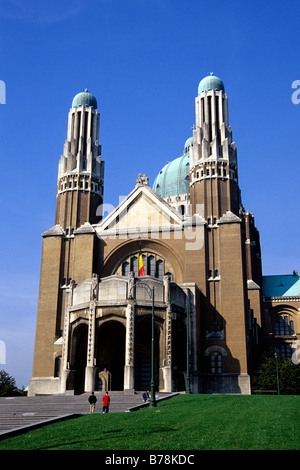 Fassade der Basilique Nationale du Sacré-Coeur Basilika, Kirche im Stadtteil Koekelberg, Brüssel, Belgien, Benelux, Europa Stockfoto