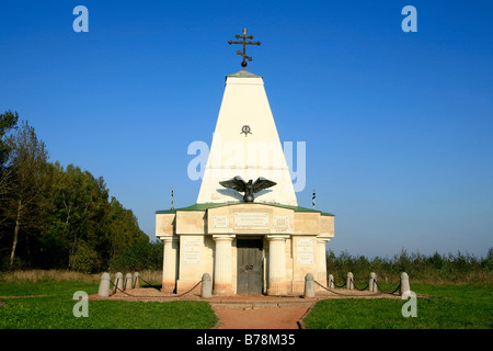 Denkmal für die Helden des 1. und 19. Jäger Regiments in Borodino, Russland Stockfoto